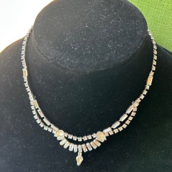 KRAMER “The Diamond Look” Rhinestone Choker NECKLACE - Picture 5 of 9
